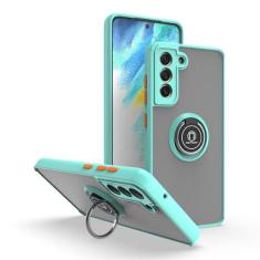 Imagem de Capa de telefone anti-queda fosca com anel magnético para Samsung Galaxy S22 Ultra S21FE S20 S8 S9 S10 Plus Note 20 10 9 8 A03 capa de suporte, azul celeste, para Samsung S22