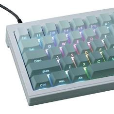 Imagem de JOMKIZ Teclas PBT, 135 teclas de disparo duplo, conjunto de teclas transparentes com gravação lateral, perfil cereja, teclas retroiluminadas para teclado mecânico Cherry MX Switch ASIN/ISO Layout