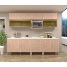 Imagem de Armário de Cozinha Completa 8 Peças com Tampo Legno Crema com Cumaru L