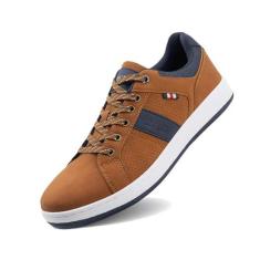 Imagem de LANGDU Tênis masculino casual, moderno, respirável, confortável, para caminhada, tamanho 38-44, Marrom 2311, 41
