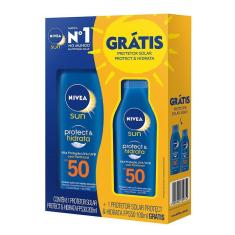 Imagem de Kit Protetor Solar Nivea Sun Protect & Hidrata FPS50 200ml + Nivea Sun Protect & Hidrata FPS50 100ml