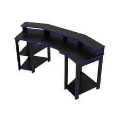 Imagem de Mesa Gamer Para 2 Monitores 186,6x89,5x70 cm Preto/Azul