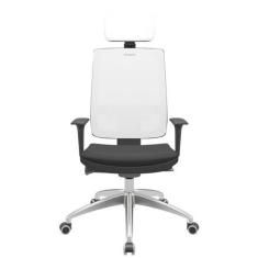 Imagem de Cadeira Office Brizza Tela Branca Com Encosto Assento Aero Preto Autoc
