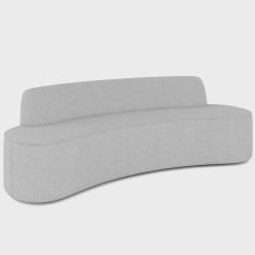 Imagem de Sofá 3 Lugares Curvo Sala de Estar Living Cancún D02 Linho Cinza Escuro 210 cm C-416 - Lyam Decor