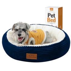 Imagem de Zerbuger Cama redonda para cães e gatos, cama de 23 polegadas para cães ou gatos, camas calmantes para cães ou gatos em ambientes internos, camas macias para cães pequenos, filhotes e gatinhos com