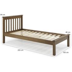 Imagem de Cama Solteiro Inglesa Em Madeira Maciça Mv  Castanho