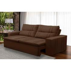 Imagem de Sofá Retrátil E Reclinável 3 Lugares Com Molas 1,80M Ester Suede Marro