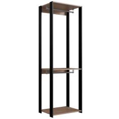 Imagem de Guarda Roupa Closet 02 Cabideiros 183x60cm Preto Montana Proddy Preto Montana
