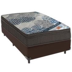 Imagem de Cama Box Marrom e Colchão ISO Superpocket Molas Ensacadas Solteiro Ort