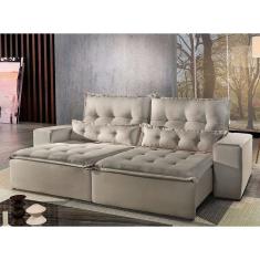 Imagem de Sofá 4 Lugares Retrátil E Reclinável Adele 2.50m Veludo Bege Bege