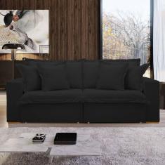 Imagem de Sofá Cama Retrátil e Reclinável 220cm Arizona Preto