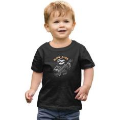 Imagem de Camiseta Infantil Menino Menina Slow Rock Preguiça Guitarra - Hipsters
