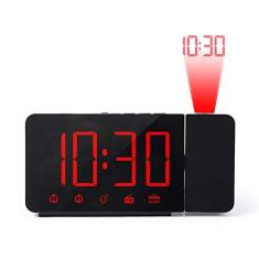 Imagem de Romacci Projetor Despertador de Projeção 180 ° com Função Snooze de Rádio FM 4 Dimmer Dual Alarm USB Charging Relógio Digital 12H / 24H para Quartos