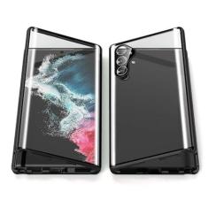 Imagem de RingPi Capa para celular Samsung Galaxy A54 5G [Adsorção magnética][Película de vidro temperado transparente dupla face][Moldura de alumínio] Capa à prova de choque masculina e feminina para Samsung