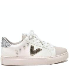 Imagem de Tênis Feminino Casual Dia a Dia Flatform Recorte com Glitter Via Marte 082-012