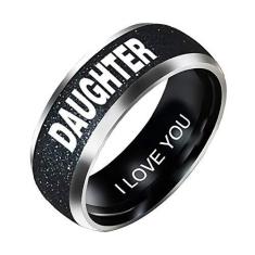 Imagem de MuYiYi11 Anel de família para casais, letras da moda com anel de aço inoxidável para a família