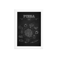 Imagem de Quadro Cozinha Ingredientes Pizza Moldura  22x32cm - Quartinhos