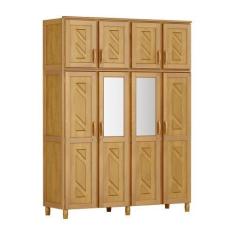 Imagem de Guarda-Roupa Grécia Casal Mel com Espelho 8 Portas 3 Gavetas e Maleiro
