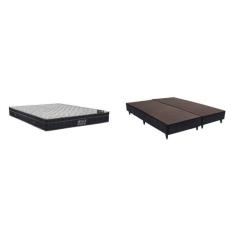 Imagem de Cama Box King Colchão Airtech Progressive Ortobom 193x203x29cm Ortobom Branco/Preto