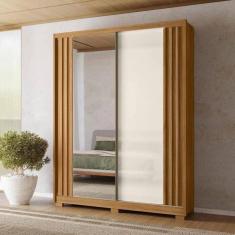 Imagem de Guarda Roupa Colorado Com Espelho 2 Portas 175cm Freijó Off White - Fabrica 1 Móveis