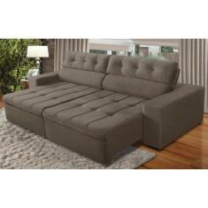 Imagem de Sofá Retrátil e Reclinável 3 Lugares com Molas 2,70m Julia Suede Capuc