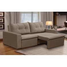 Imagem de Sofá Retrátil 2 Lugares 1,80M Luna Suede Cappuccino Adonai Estofados