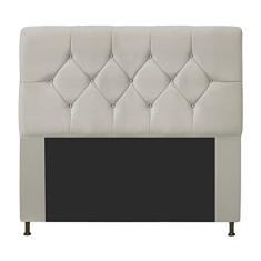 Imagem de Cabeceira França Estofada Strass 140cm Cama Box Casal Suede Bege - Amarena Móveis