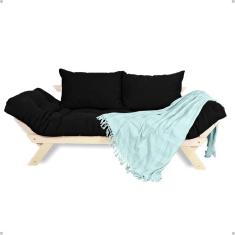 Imagem de Sofá Japão Futon Preto Em Madeira Maciça