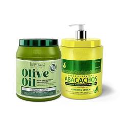 Imagem de Kit Umectação De Abacate Com Máscara Olive Oil 950G Com Creme De Pentear Abacachos