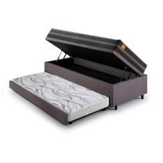 Imagem de Bicama Box Baú Solteiro Suede Cinza 88X188 Com Colchão Bogotá Molas Ul