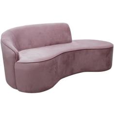 Imagem de Sofá Curvo 02 Lugares 150cm Eron Braço Direito Veludo Rosê - Nexta Cas