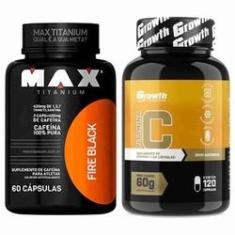 Imagem de Fire Black 60 Caps Max Titanium + Vitamina C 120 Caps Growth