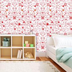 Imagem de Papel de Parede Infantil Auto Adesivo Lavável Coração