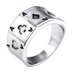 Imagem de Happyyami 1 peça de anel de aço inoxidável moderno requintada joia de dedo decoração retrô