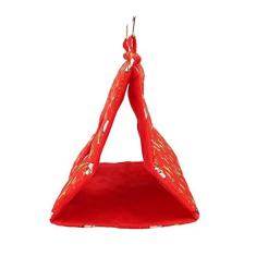 Imagem de Cama de Papagaio Pendurada, Tenda de Papagaio Pendurada Atrai Atenção e Interesse Fácil de Pendurar e Configurar Fácil Acesso para Esconde-esconde (Natal vermelho)