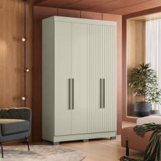 Imagem de Guarda Roupa Dakota Solteiro Ripado 4 Portas Off White