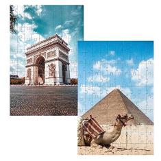 Imagem de Kit 2 Quebra-cabeças Cognitivos Viajando pelo Mundo 60 peças