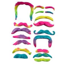 Imagem de Kit Bigodes Coloridos Falsos De Pelúcia + Sobrancelhas