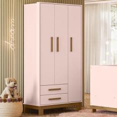 Imagem de Guarda-Roupa Infantil Q Encanto 3 Portas 2 Gavetas Rosa - Qmovi