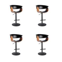 Imagem de Kit 4 Banquetas Betim Preta PU Base Disco Preta - Rivatti