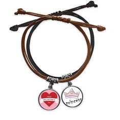 Imagem de Pulseira de couro com corrente de mão Happy Valentine's Day rosa vermelha