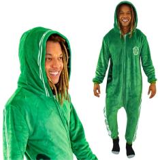 Imagem de Slytherin Sonserina Macacão Kigurumi Pijama Roupa Fantasia Cosplay Verde Inverno Adulto Oficial Harry Potter