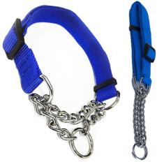 Imagem de Coleira Caes Guia Ajustavel Cachorro Corrente Elo Torcido Pet Cao Passeio Rua