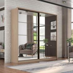 Imagem de Guarda Roupa Casal Belga 2 Portas C/ 2 Portas Em Espelho Ave/graf - Demartez