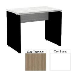 Imagem de Mesa de Escritório Pé Painel Pe25 em Mdp 150 x 70 cm Cor Noce Naturalle e Base Branca
