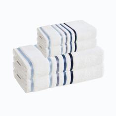 Imagem de Jogo de Toalhas Banhão e Rosto 4 peças Lumina Unika Karsten Branco Fio Penteado