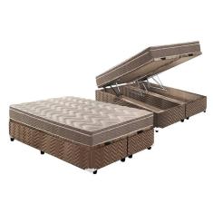 Imagem de Cama Box Baú King: Colchão Ortopédico Paropas D33 / Confort Ultra Firme + Base CRC Suede Brown(193x203)