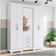 Imagem de Guarda Roupa Casal 06 Portas 03 Gavetas Mentor Briz Branco
