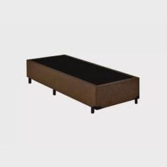 Imagem de Base Box Solteirão King Suede Marrom 203x96x40xm