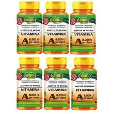 Imagem de Kit Com 6 Vitaminas A 500 Mg 60 Capsulas 8000 Ui Unilife Original